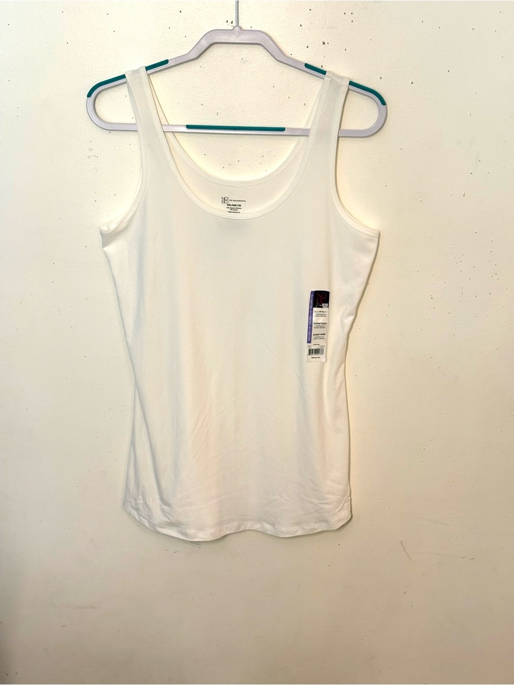 💖NOBO White Scoop Neck Tank Top. Size XXL. NWT.